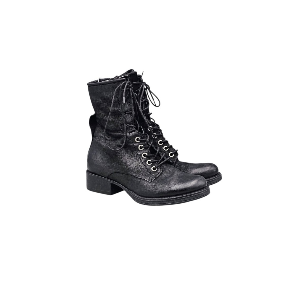 Miz Mooz Women's Size 36/ 5.5 US EUC Black Leather Block Heel Combat Boots